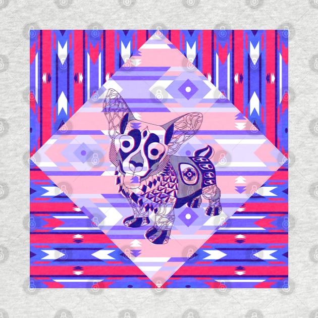 queens magical corgi dog ecopop pattern by jorge_lebeau